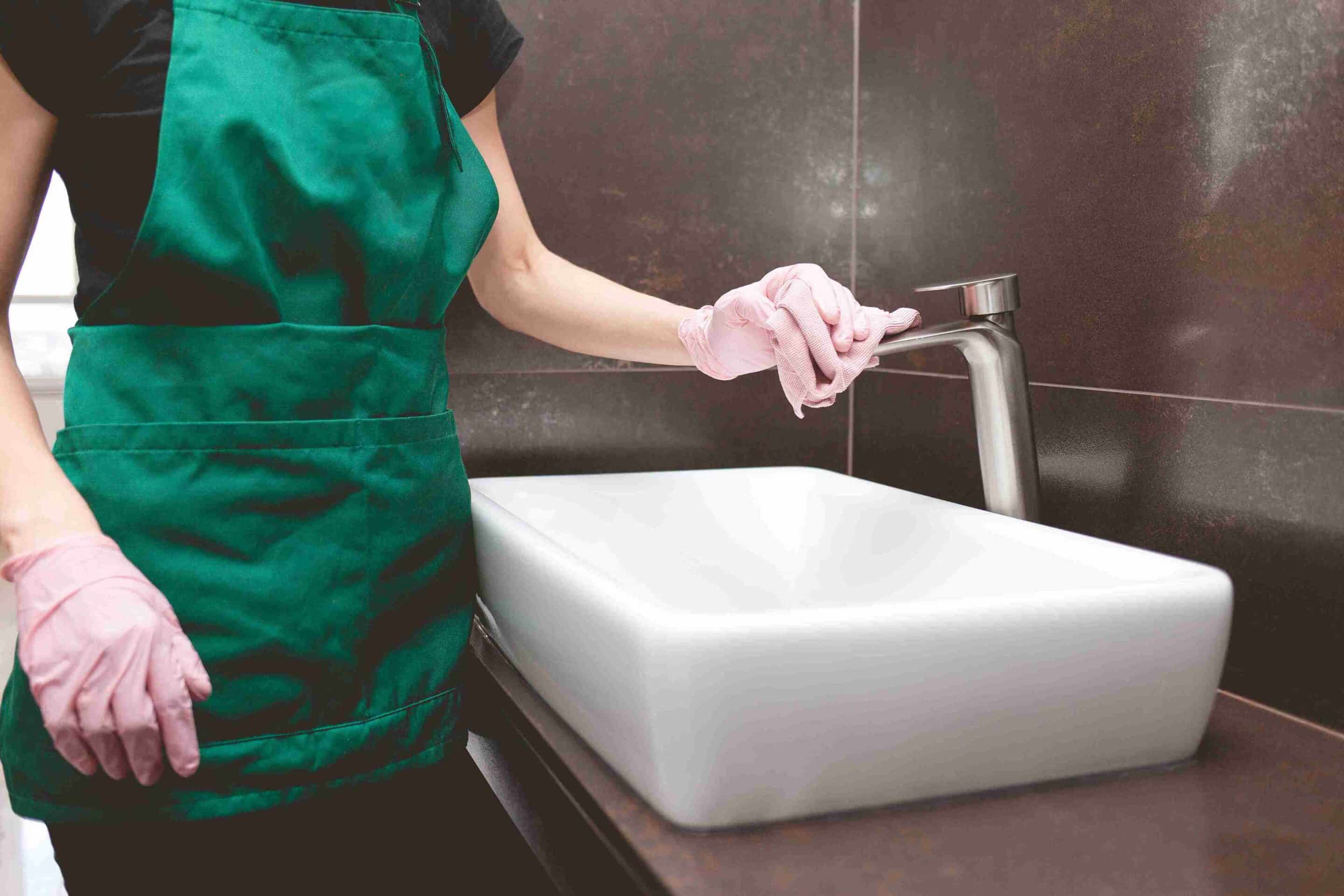 Commercial bathroom cleaning in a Parker TX office building