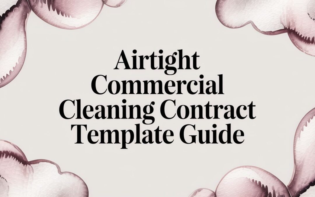 Airtight Commercial Cleaning Contract Template Guide